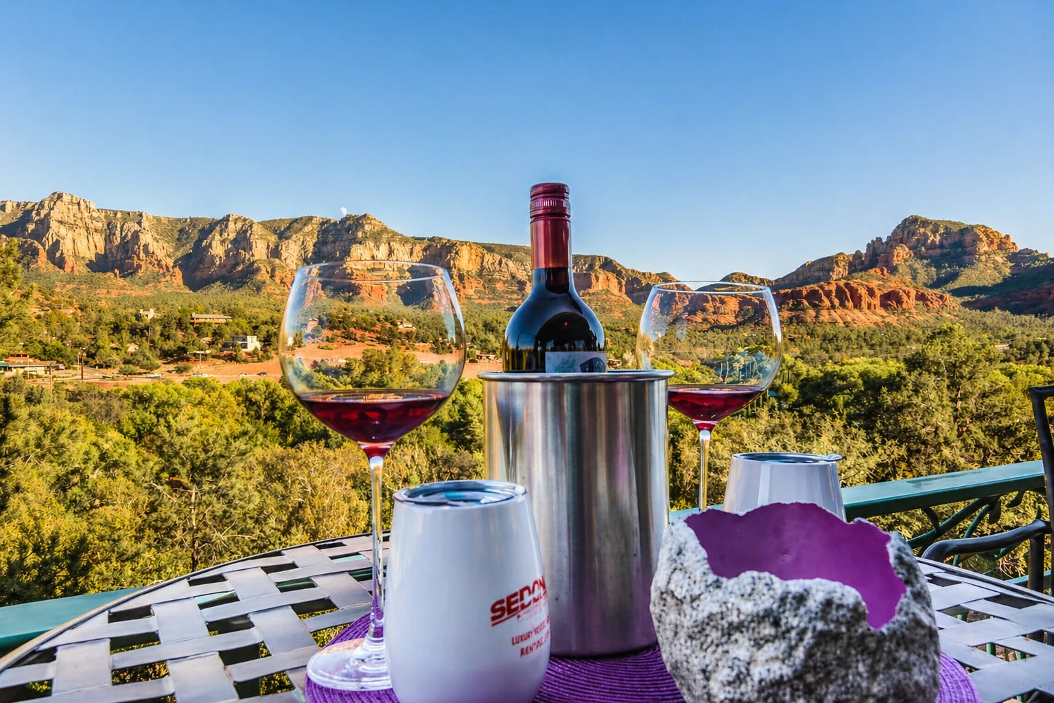 wine and view in sedona arizona