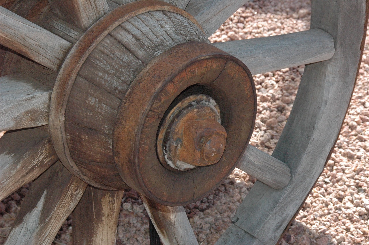 A wagon wheel from a Sedona historical site